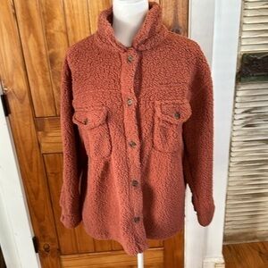 Rust orange soft fleece jacket size XS/S